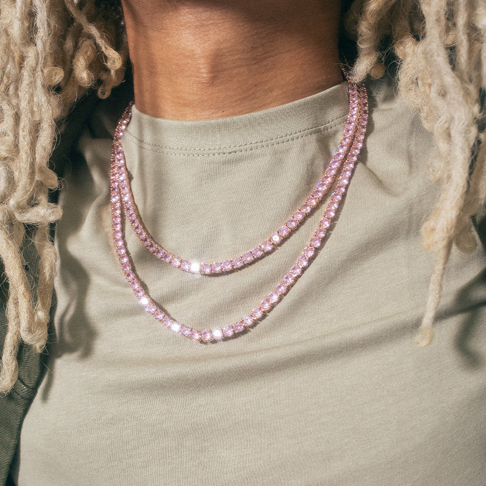 4mm Pink Tennis Chain